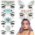 Detailed view of assorted crystal face jewels and rhinestones for festival makeup - Set 31