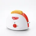 Red and white kids pretend play toaster toy set with two yellow bread slices - Bread Maker
