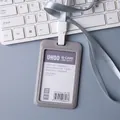 Vertical dark grey PP ID card holder with matching lanyard and matte finish surface - Vertical - Gray + Lanyard