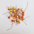 Bayas artificiales de 10mm degradado amarillo naranja para manualidades y decoración - Diámetro 10mm / 10mm Amarillo Rociado Rojo