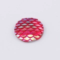 Pink AB color resin scale charm with 20mm round flat back and iridescent finish - 20mm / Pink Iridescent (6)