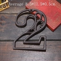 Industrieel gietijzeren huisnummer 2 in vintage brons voor wanddecoratie - Nummer 2