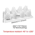 White 8-cavity pinecone silicone cake mold with heat resistance from -40 to +230 degrees - 8-Cavity Pine Cone Mousse Mold / White