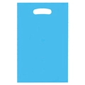 Solid blue pearlescent plastic gift bag with a sleek die-cut handle for parties - Blue