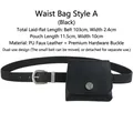 Set cintura con borsa in pelle PU nera con borchie argentate e mini borsa rimovibile - Marsupio Modello A (Nero)