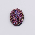 Oval multi-color resin crystal with galaxy shimmer for DIY jewelry making - Iridescent (5)