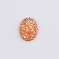 Orange oval resin crystal with sparkling galaxy texture for DIY jewelry making - Orange (10)