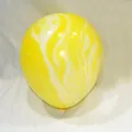 Thick latex agate balloon with bright yellow and white marble pattern for party decor - 10" / Yellow Agate Pattern