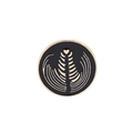 Retro Kaffee Latte Art Emaille-Anstecknadel in Schwarz-Gold mit Herz-Design - Kaffee Latte Art Muster (C1491-1)
