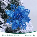 Flor de pascua artificial azul oscuro brillante de 10cm para árbol de Navidad - 10cm / Azul