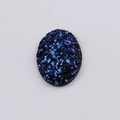 Sparkling dark blue oval druzy resin cabochon with a crystal texture for DIY jewelry - Dark Blue (30)