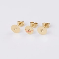 Orecchini a perno piatti da 8mm in acciaio inossidabile dorato con chiusura a farfalla - Placcatura in Oro Vero Sottovuoto / 8mm