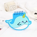 Cartoon Narwal Mini Spiralkalender mit blauem PVC-Cover und kreativem Design - Wal