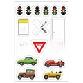 Kids traffic track DIY sticker set with road signs and colorful toy car patterns - Car Stickers - Style D