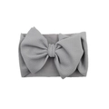 Grey baby headband with large bow and textured waffle fabric detail - Gray