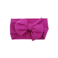 Elastic baby headband with a large magenta waffle fabric bow for infants and kids - Purplish Red