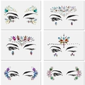 Set of 6 self-adhesive face rhinestones and pearls with diverse crystal gem shapes - Set 22