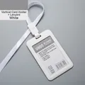 Vertical white PP ID card holder with matching lanyard and frosted matte finish - Vertical - White + Lanyard