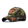 Classic camo baseball cap with Texas Longhorn 3D embroidery on a white background - Adjustable / Jungle Camouflage (01)