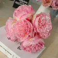 Pink artificial peony silk flower bouquet with five heads for home decoration - Pink