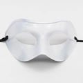 Klassische weiße Halbgesichtsmaske aus Kunststoff für Herren Maskenball Partys - Einheitsgröße / Weiß
