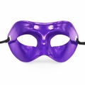 Herren Halbmaske für Maskenball in Metallic-Lila mit schwarzem elastischem Halteband - Einheitsgröße / Lila