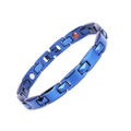 Bracciale magnetico da uomo in acciaio inossidabile blu con maglie e inserti magnetici - 8mm / Blu