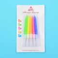 Five-piece spiral birthday candles in orange, green, pink, yellow, and blue colors - Multicolor