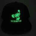 Luminous Scorpio baseball cap in black with glowing zodiac pattern and English text - Adjustable / Scorpio