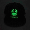 Luminous Cancer zodiac glowing effect on a black hip hop flat brim baseball cap - Adjustable / Cancer
