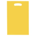 Solid yellow pearlescent plastic gift bag with die-cut handle for party favors - Yellow