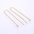 Dettaglio di lunghe catene per orecchini in oro per la creazione di gioielli fai-da-te - O catena / Oro