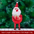 Figurine de Père Noël en feutre de laine faite main avec bonnet rouge et barbe blanche - Style 4 (Père Noël en feutre de laine rouge)