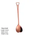 Cucchiaio per mescolare in acciaio inossidabile oro rosa a forma di cuore, lungo 14,4 cm - Oro rosa