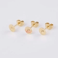 Orecchini a perno dorati in acciaio inossidabile con base piatta da 6mm e chiusure - Placcatura in Oro Vero Sottovuoto / 6mm