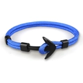 Dark blue 550 paracord nautical anchor bracelet with a matte black metal clasp - BH7 Dark Blue