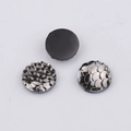 Detailed view of 10mm round resin fish scale cabochons with flat back for DIY jewelry - Metallic Dark Grey(10)
