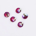 Macro shot of 8mm round red iridescent fish scale resin cabochons on white background - 8mm / Red (No.8)