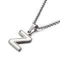 Collana minimalista in acciaio al titanio argento con pendente a lettera Z - Stile Z (KN81204-K)