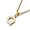 Collana in acciaio inossidabile dorato con ciondolo lettera Q e intarsio in madreperla - Lettera Q (KN81221-K)