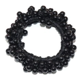 Elastico per capelli con perline nere lucide dal design minimalista ed elegante - Nero