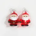 Christmas Santa Claus LED glowing earrings in red transparent acrylic with hooks - Santa Claus (Earring)