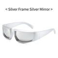 Lunettes de soleil de cyclisme argentées avec monture métallique et verres miroir - Monture Argent Verres Miroir Blanc