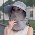 Cappello parasole grigio rimovibile con protezione viso e collo anti-UV esterno - ZM Classico / Grigio