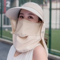 Cappello parasole beige con maschera e coprinuca per protezione UV integrale - ZM Classico / Beige