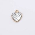 Golden heart-shaped pendant with silver fish scale texture and shiny metallic finish - Silver (12)