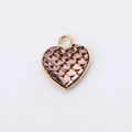 Rose gold heart-shaped fishscale pendant with textured surface and circular bail for DIY - Rose Gold (11)