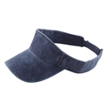 Visiera in cotone lavato blu navy unisex con finitura vintage invecchiata per estate - Regolabile / Blu navy