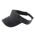 Visiera parasole regolabile in cotone lavato grigio scuro con design baseball vintage - Regolabile / Nero