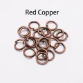 Close-up of red copper open jump rings for DIY jewelry making and necklace connection - Antique Red Copper / 0.5*3mm/4g/pack/200 Pieces [wire Diameter*outer Diameter]